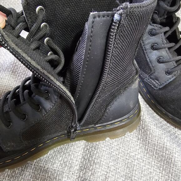 Doc Dr. Martens Kids Girls Sz 3 Black Lace Up Boots Side Zip Air Wair Combs J - Picture 8 of 9